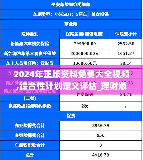 2024年正版資料免費(fèi)大全視頻,綜合性計(jì)劃定義評估_理財(cái)版3.232