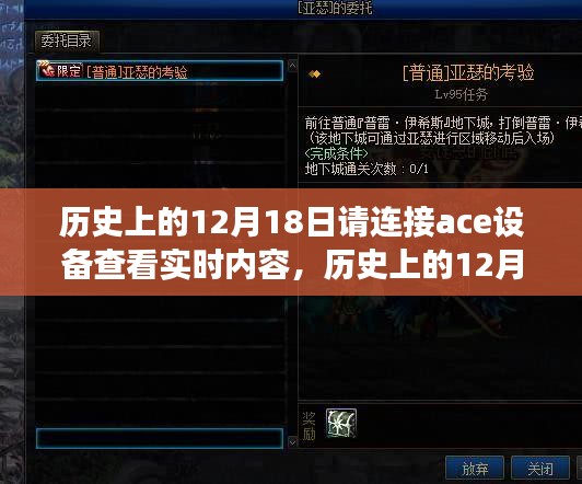 歷史上的12月18日，ACE設備的實時內(nèi)容探索之旅