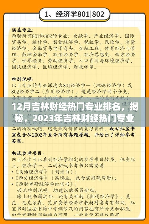揭秘，2023年吉林財經(jīng)熱門專業(yè)排名榜單，你心儀的專業(yè)在其中嗎？