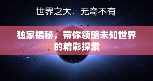 獨家揭秘，帶你領(lǐng)略未知世界的精彩探索