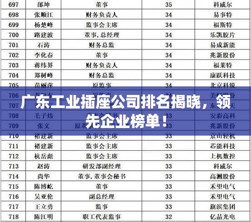 廣東工業(yè)插座公司排名揭曉，領(lǐng)先企業(yè)榜單！