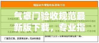 氣罩門驗(yàn)收規(guī)范最新版下載，專業(yè)指南與規(guī)范標(biāo)準(zhǔn)全解析