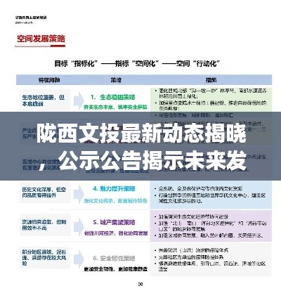 隴西文投最新動態(tài)揭曉，公示公告揭示未來發(fā)展藍圖
